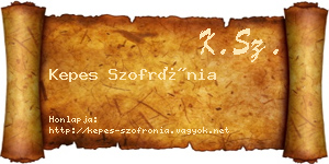 Kepes Szofrónia névjegykártya